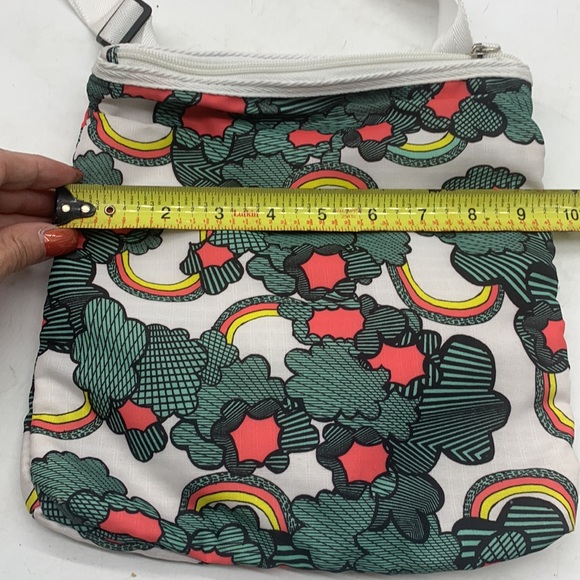 Joe Boxer Green White Rainbow Print Nylon Crossbody Bag MCB4409G - Picture 8 of 12